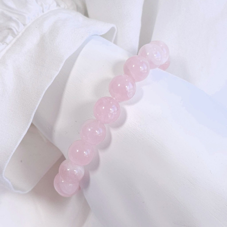 Bratara elastica cuart roz – accesoriu fashion din piatra naturala [4]