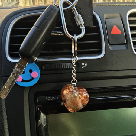 Turmalina roz breloc chei [5]