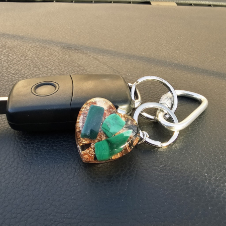 Accesoriu chei din pietre malachit [7]