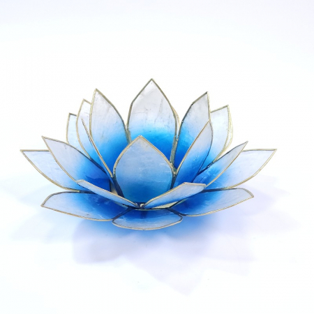 Wellness - Lotus suport pentru lumânare din sidef albastru