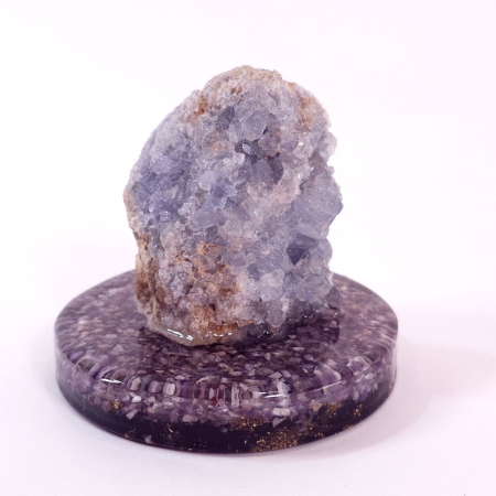 Celestit natural geoda pe suport orgon [2]