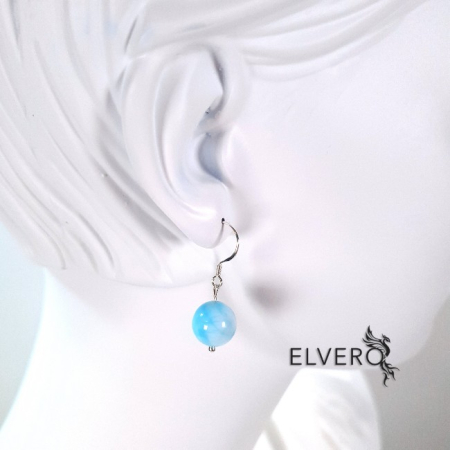 Larimar natural cercei placati argint [2]