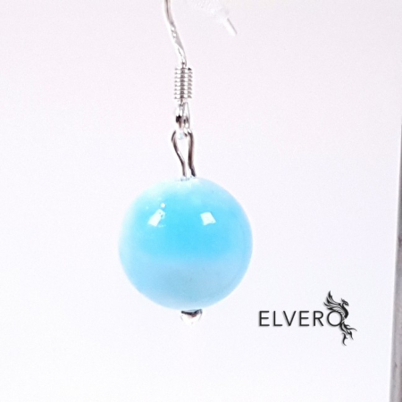 Larimar natural cercei placati argint [4]