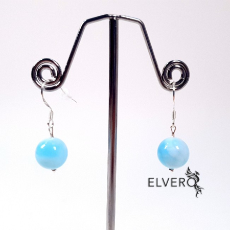 Larimar natural cercei placati argint [1]