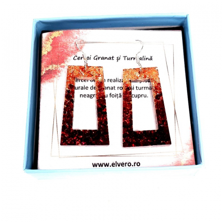 Cercei orgonici din pietre naturale granat [4]