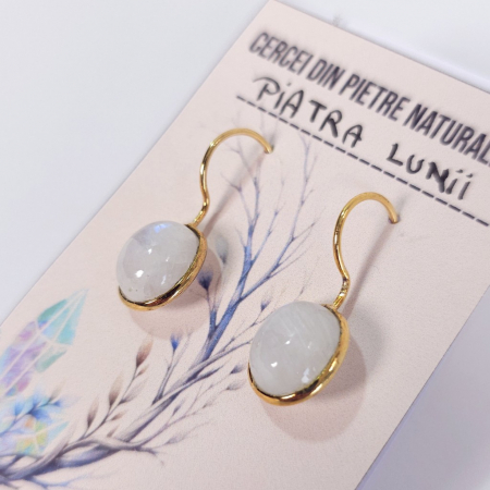 Cercei pietre semipretioase - Piatra lunii moonstone cercei