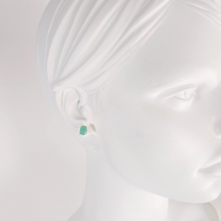 Cercei stud discreti cu pietre naturale calcedonie [4]