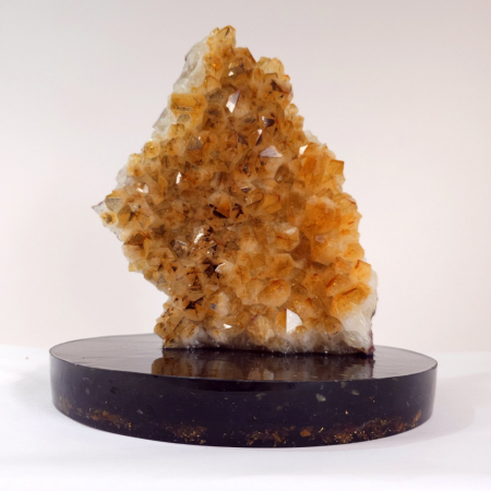 Minerale pe suport orgonic - Fragment din geoda de citrin pe disc orgonic