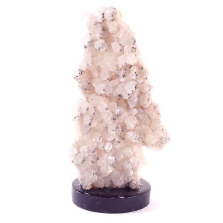 Minerale pe suport orgonic - Geoda cuart pe spuport din turmalina neagra