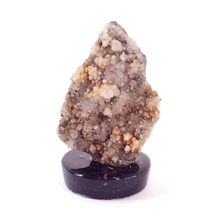 Minerale pe suport orgonic - Cristale cuart si pirită pe suport orgon turmalina neagra