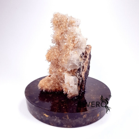 Cluster din cuart si calcit pe disc orgonic cu turmalina neagra * [3]