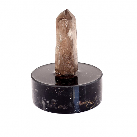 Minerale pe suport orgonic - Cuart fumuriu varf natural pe suport orgonic