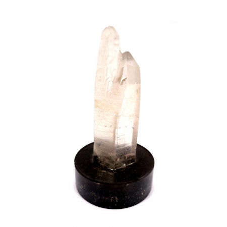 Minerale pe suport orgonic - Cluster cuart lemurian pe suport orgonic turmalina