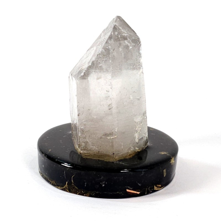 Cuart alb bagheta pe suport orgonic din turmalina neagra [5]