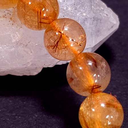 Bratara elastica cristale naturale de cuart rutilat [3]