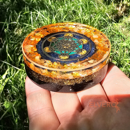 Disc orgon simbol Cubul lui Metatron din pietre naturale vibratie inalta [2]