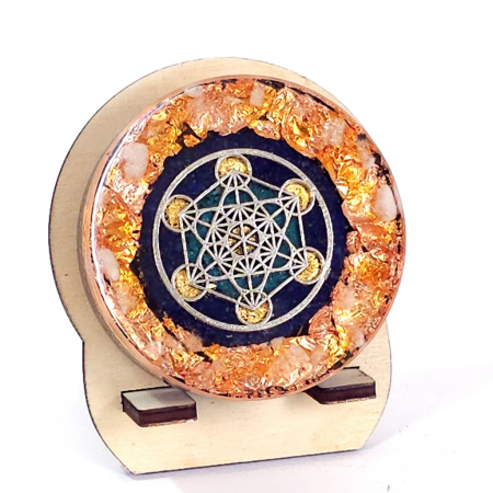 Decorațiuni orgon din pietre naturale - Disc orgon simbol Cubul lui Metatron din pietre naturale vibratie inalta