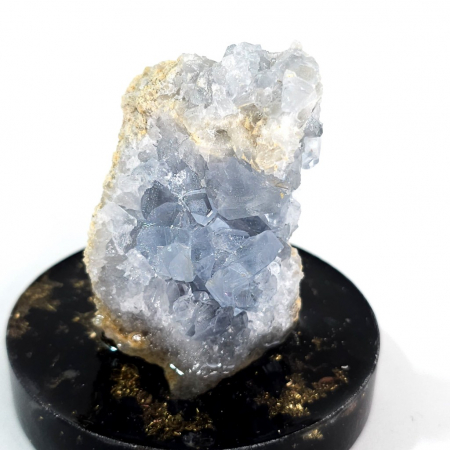 Celestina, cristal albastru pe disc orgonic cu turmalina [1]