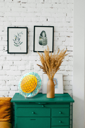 Decoratiune pentru casa sau birou cu floarea vietii si pietre naturale [5]