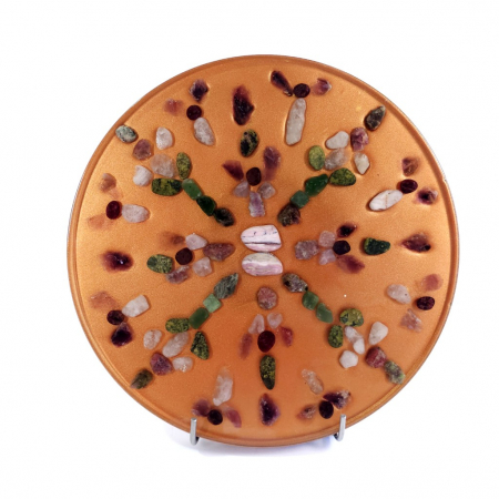 Tablou mandala aurie din pietre naturale [5]