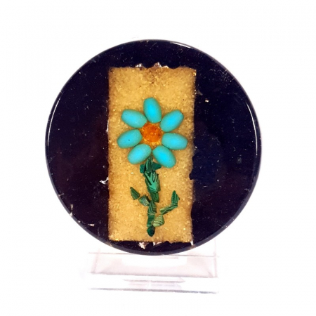 Decorațiuni orgon din pietre naturale - Decoratiune floare bleu din pietre semipretioase
