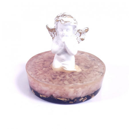 Decorațiuni orgon din pietre naturale - Statueta ingeras pe suport orgon