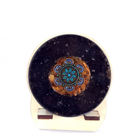 Decoratiune orgon cu turmalina neagra model floral [2]