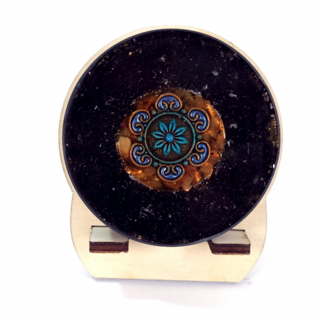 Decorațiuni orgon din pietre naturale - Decoratiune orgon cu turmalina neagra model floral