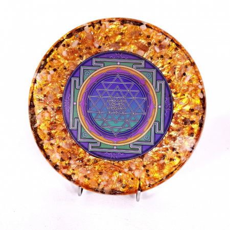 Decorațiuni orgon din pietre naturale - Decoratiune Sri Yantra cadou de bun augur de cununie sau de casa noua