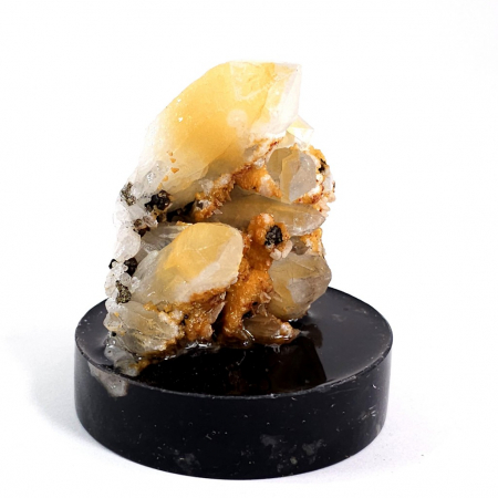 Minerale pe suport orgonic - Cristale cuart varfuri naturale pe suport turmalina