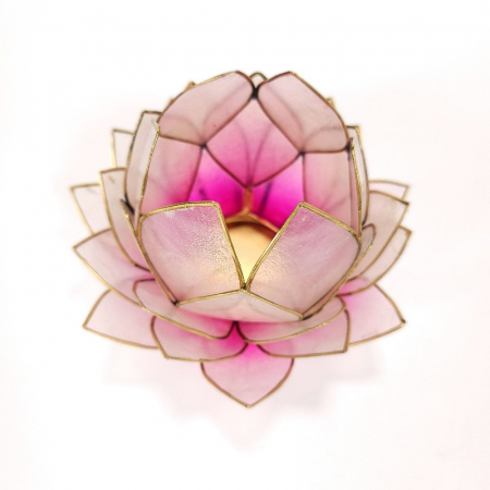 Suport elegant lotus roz pentru lumanari pastila [1]