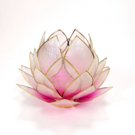Wellness - Suport elegant lotus roz pentru lumanari pastila