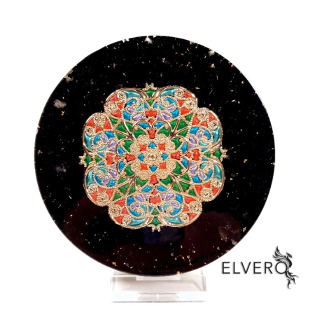 Decorațiuni orgon din pietre naturale - Disc orgonic mandala colorata Echilibru *