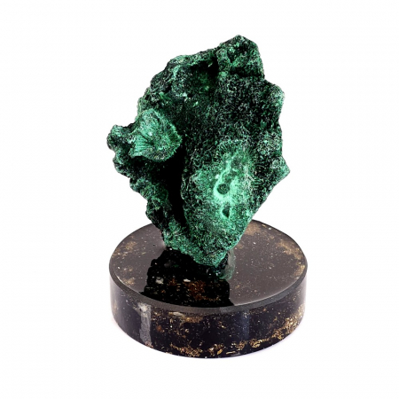 Minerale pe suport orgonic - Malachit fibros natural pe suport orgon turmalina