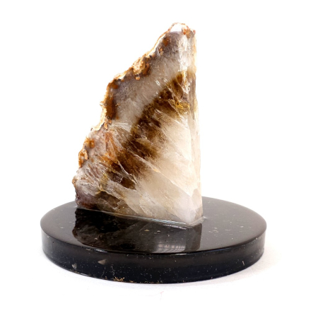 Sectiune din geoda citrin pe suport orgon cu turmalina [1]