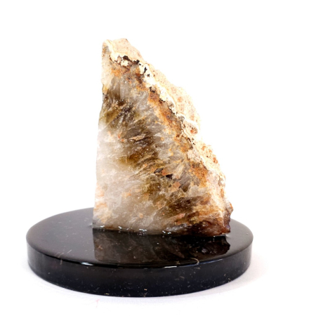 Sectiune din geoda citrin pe suport orgon cu turmalina [3]