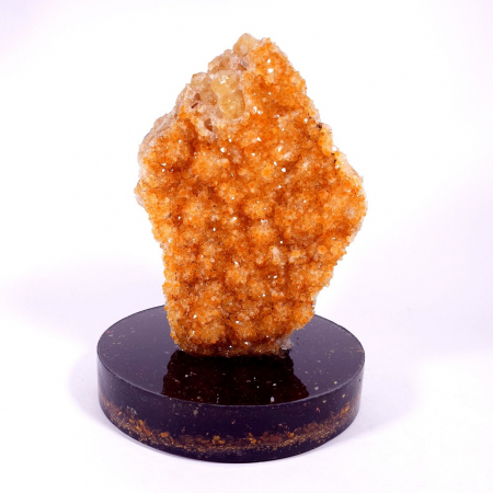 Minerale pe suport orgonic - Geoda citrin pe suport turmalina neagra *