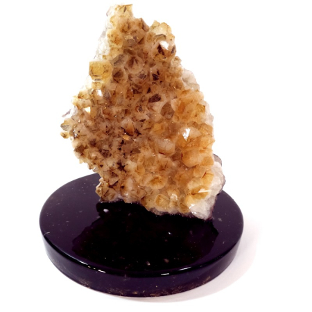 Minerale pe suport orgonic - Fragment din geoda de citrin pe disc orgonic