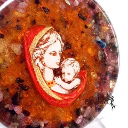 Icoana Fecioara Maria si pruncul Iisus, cu turmalina multicolora * [2]