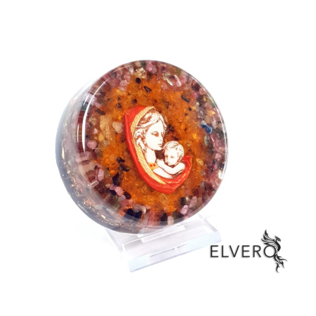 Icoana Fecioara Maria si pruncul Iisus, cu turmalina multicolora * [1]