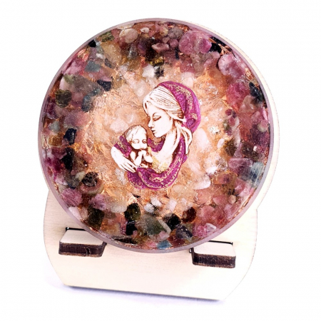 Icoana Sfanta Maria și Pruncul din turmalina multicolora [2]