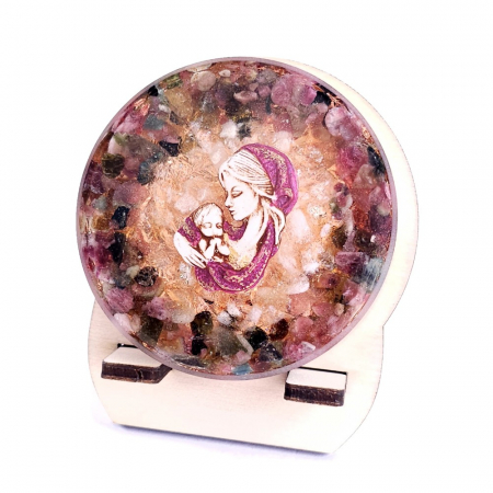 Icoana Sfanta Maria și Pruncul din turmalina multicolora [3]