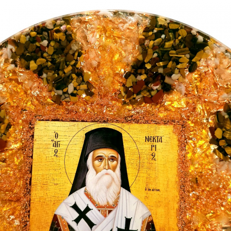 Sfantul Nectarie icoana orgon din pietre naturale [1]