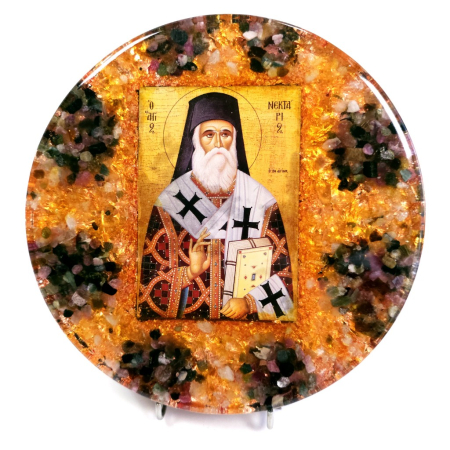 Sfantul Nectarie icoana orgon din pietre naturale [1]