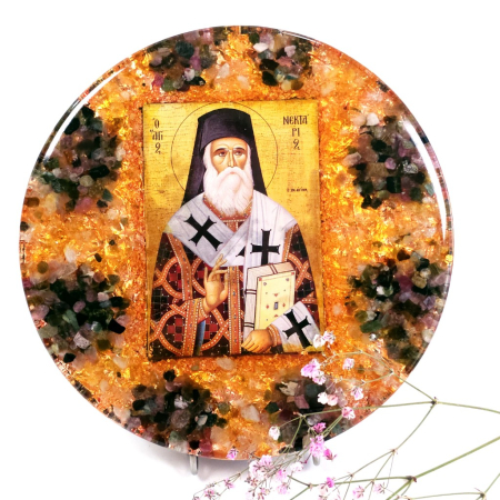 Sfantul Nectarie icoana orgon din pietre naturale [4]