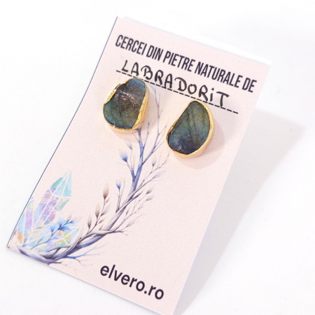 Cercei pietre semipretioase - Cercei eleganti din labradorit natural