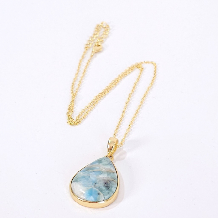 Bijuterie cu larimar natural placata cu aur [1]