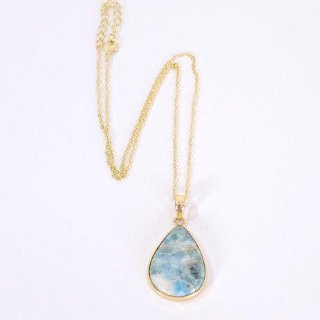 Bijuterie cu larimar natural placata cu aur [2]