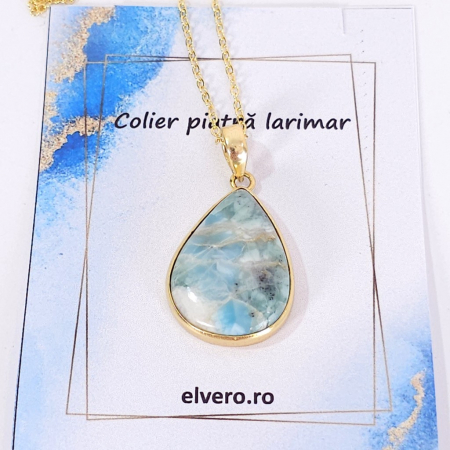 Bijuterie cu larimar natural placata cu aur [4]