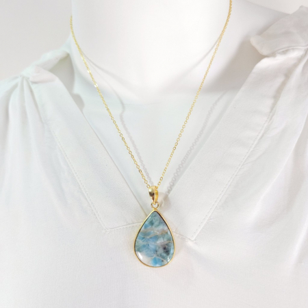 Bijuterie cu larimar natural placata cu aur [8]
